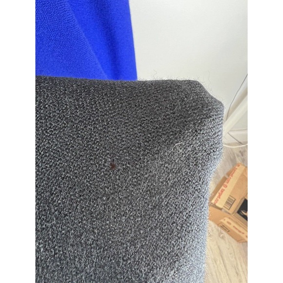 Vintage Cest Simone Black Blue Cape Cloak Coat Wool Fur Tails Trim Long Scarf - Picture 11 of 11